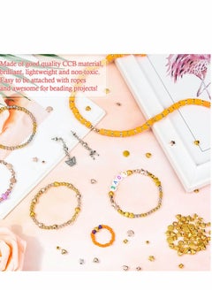 Excefore 2160 Pieces Gold Spacer Beads Set, Assorted Bracelet Beads Round Beads Star Beads Gold Beads for Bracelet Jewelry Making(Gold, Sliver, Rose Gold, KC Gold)  - Image 5