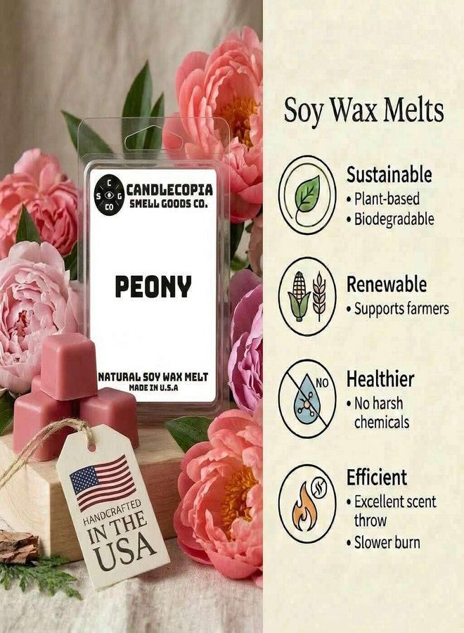 Candlecopia Peony Strongly Scented Hand Poured Vegan Wax Melts, 12 Scented Wax Cubes, 6.4 Ounces in 2 x 6-Packs - Image 3