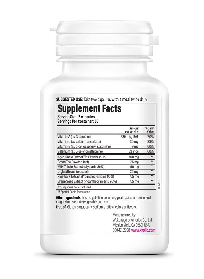 kyolic Aged Garlic Extract Formula 105, Detox and Anti-Aging, 100 Capsules (Packaging May Vary) - Image 3