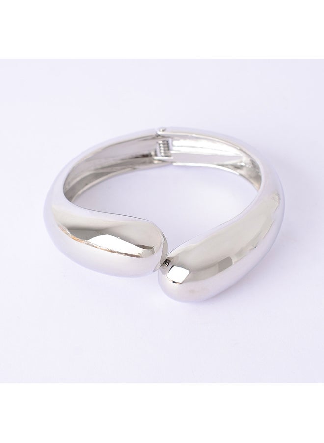 اخر العنقود سوار معدني شكل ثعبان مزدوج عريض - Image 2