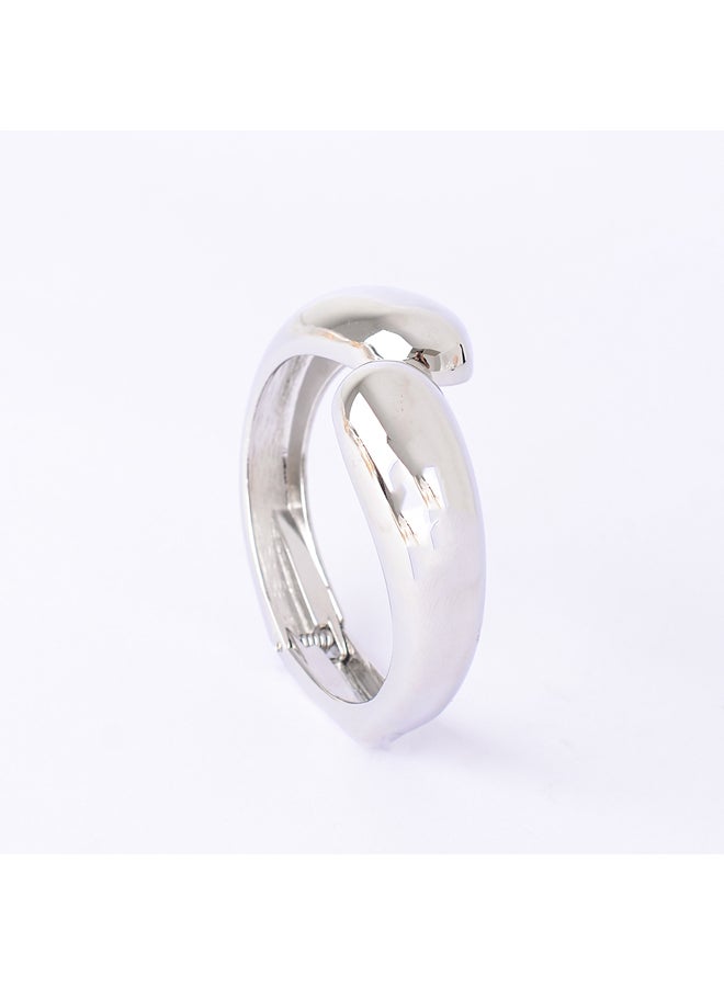 اخر العنقود سوار معدني شكل ثعبان مزدوج عريض - Image 1