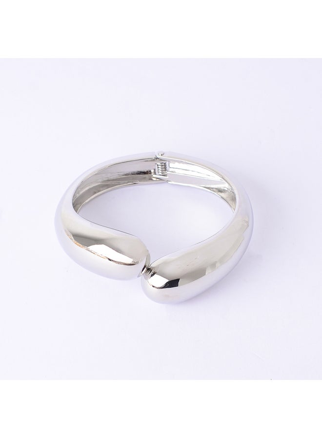 اخر العنقود سوار معدني شكل ثعبان مزدوج عريض - Image 3