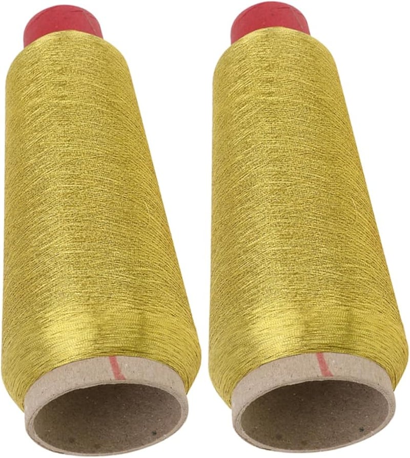 طقم خيط التطريز اللامع العاكس 2 لفة بوليستر معدني للخياطة والحرف اليدوية DIY - Image 2