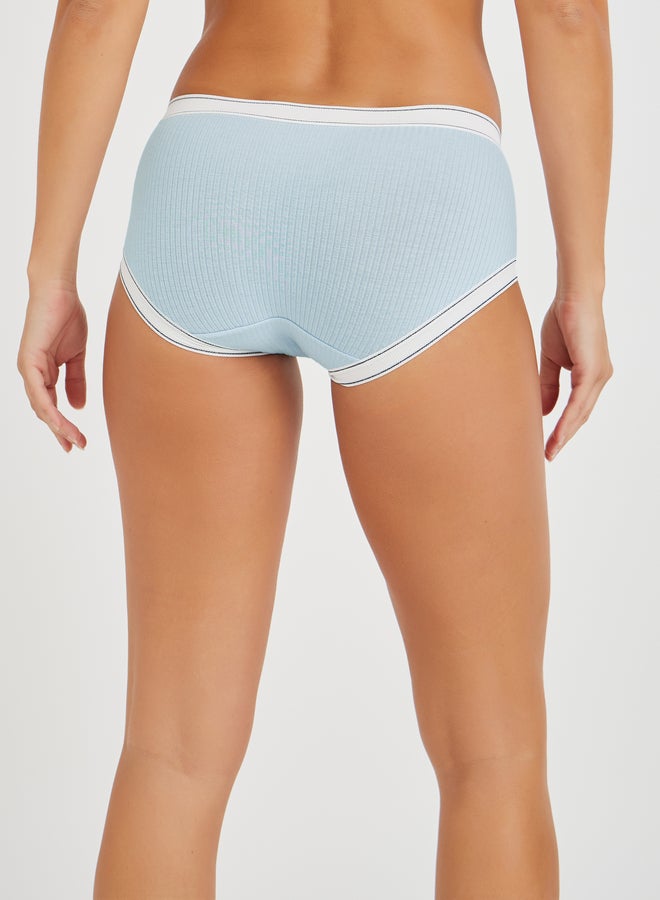 ستايلي ستيلا عبوة من 3 - سراويل داخلية قطنية مضلعة بخصر مطاطي متباين - Image 5