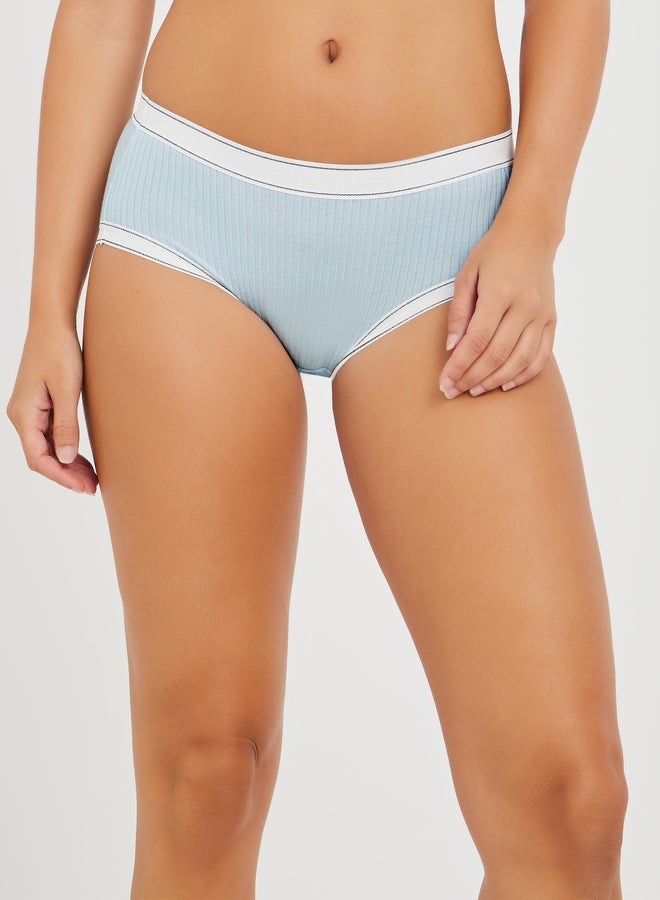ستايلي ستيلا عبوة من 3 - سراويل داخلية قطنية مضلعة بخصر مطاطي متباين - Image 2