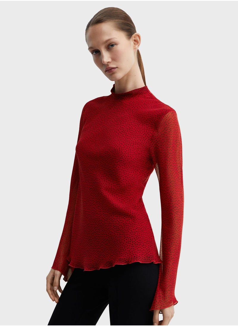 MANGO - High Neck Knitted Top - Image 1