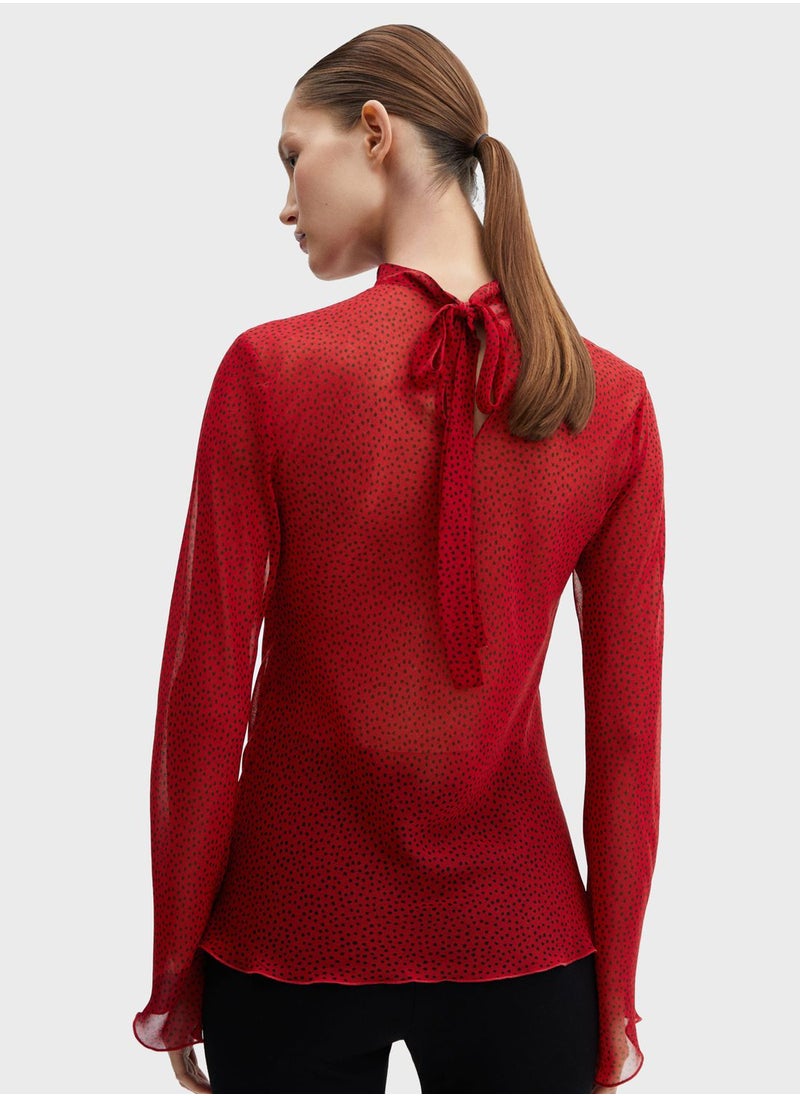 MANGO - High Neck Knitted Top - Image 1