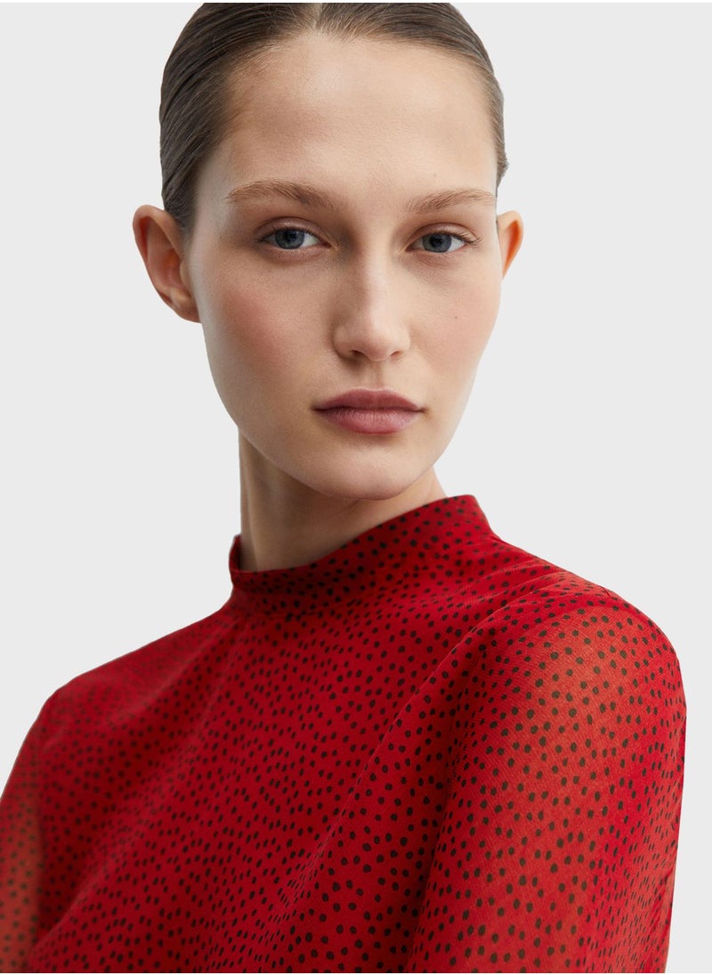 MANGO - High Neck Knitted Top - Image 1