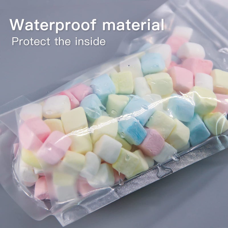 FireKylin 100 Pcs Resealable Bags,3.9" x 5.9"Clear Stand Up Food Bags,Zipper Food Storage Bags for Packaging Products,Herbs,Snack,Tea,Spices,Pet Food and Soaps - Image 4