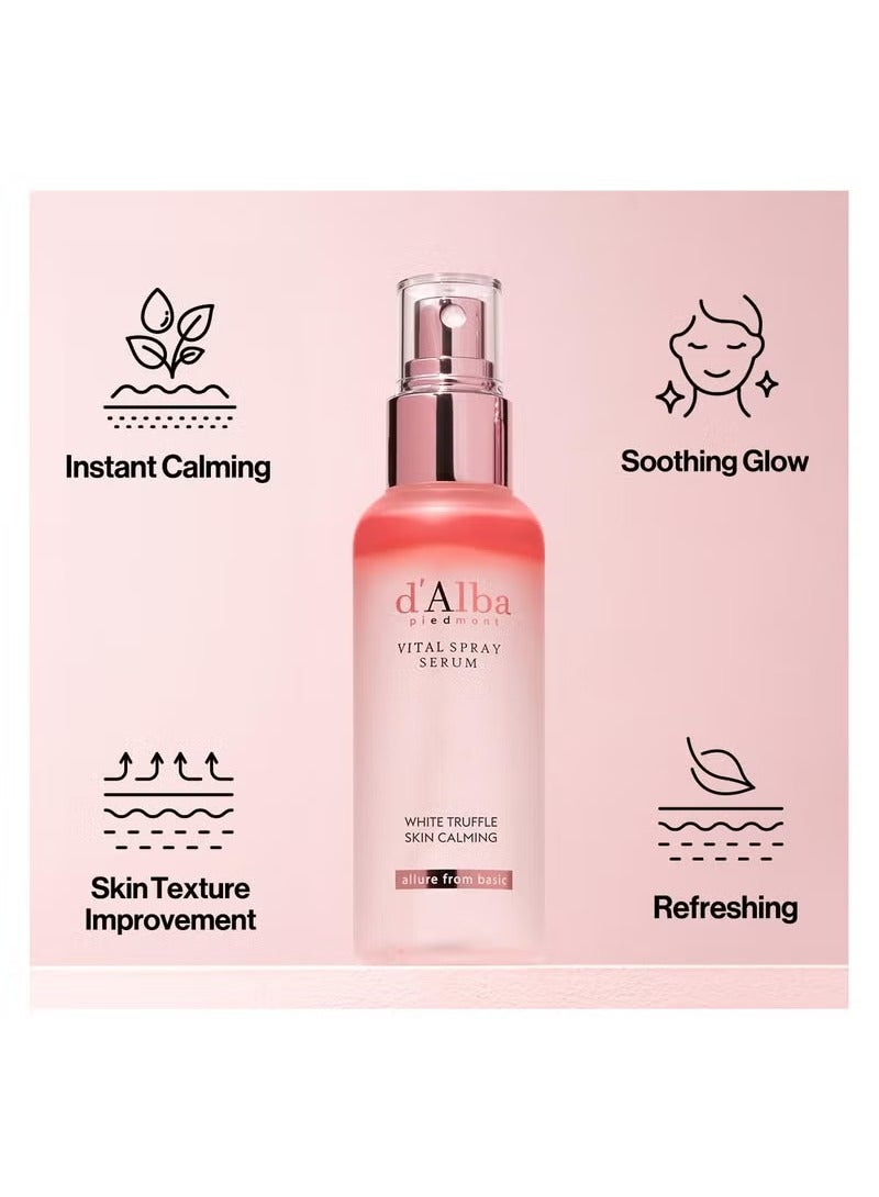 d'alba Piedmont Italian White Truffle Vital Spray Serum, Vegan Skin Care, Calming and Hydrating Facial Mist for Red and Sensitive Skin, Glow Serum, Surfactant Free, All in One, Korean Skin Care - Image 4