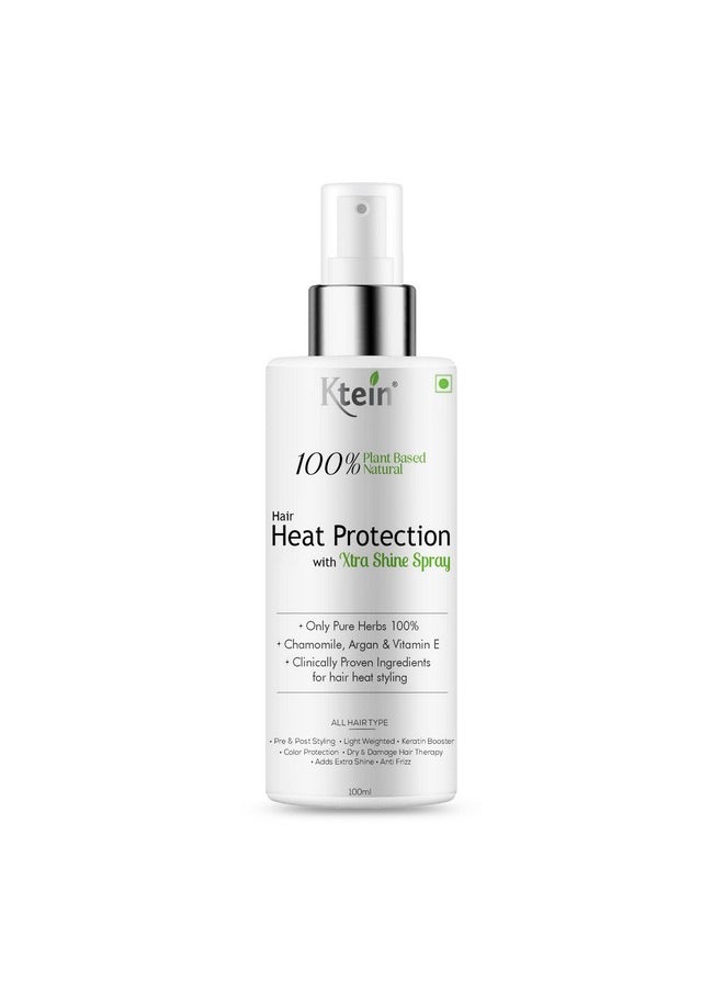 Ktein - 100% Plant Based Hair Heat Protection Spray with EXTRA SHINE, Chamomile, Argan and Vitamin E 100ml - Image 1