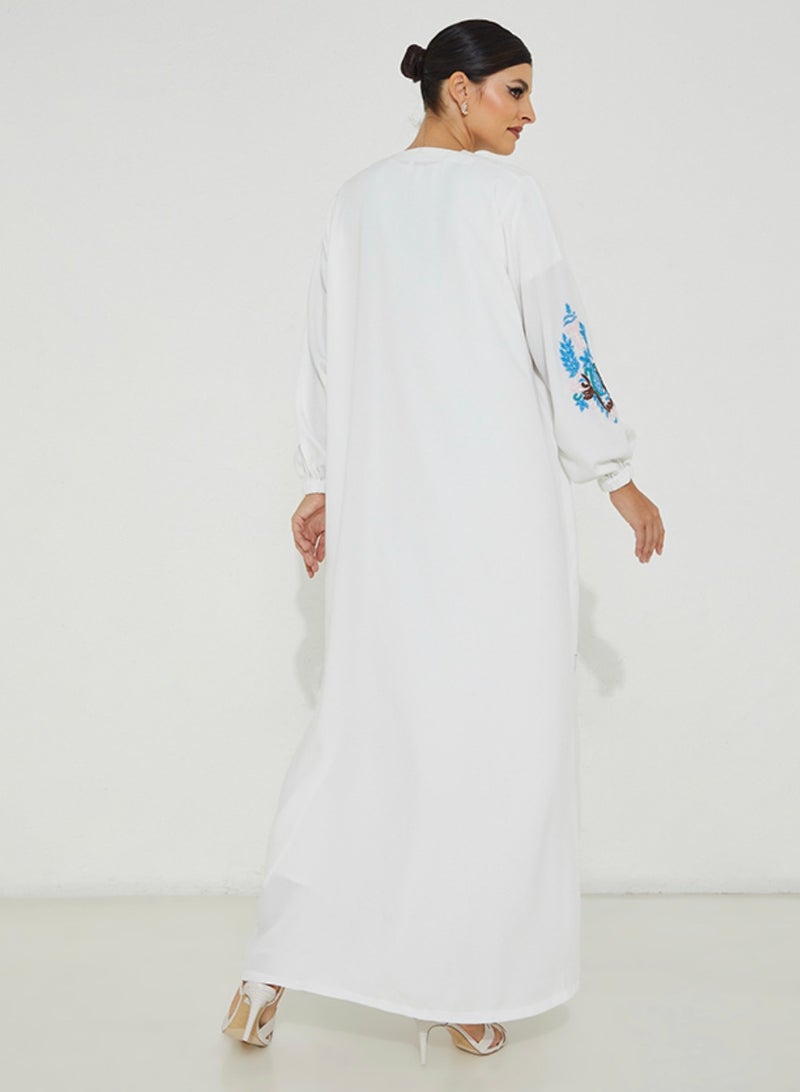 روزيت عباية عباية أنيقة مع تطريز وأكمام مطاطية  - Image 3