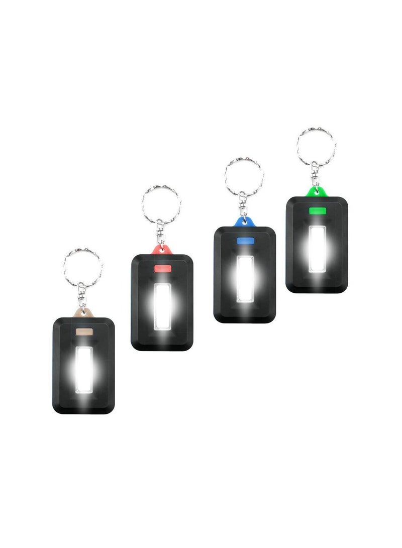 Portable COB LED Keychain Flashlight - Mini Emergency Light for Outdoor Activities, Camping, Fishing, Night Safety, and Reading (Set of 4) - Compact Work Light for Pocket Use. - Image 1