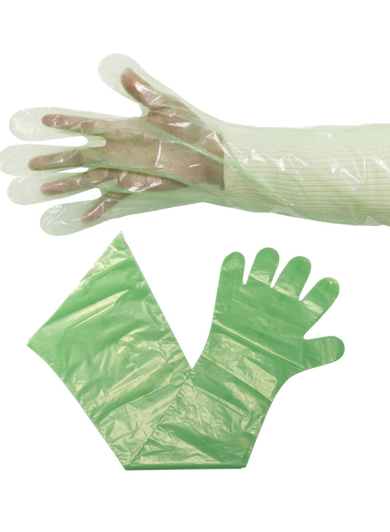 SYOSI Disposable Field Dressing Gloves, 100 Pcs Veterinary Dressing Gutting Long Arm Gloves for Field Dressing Gutting Deer Gardening Painting Full Arm  - Image 1