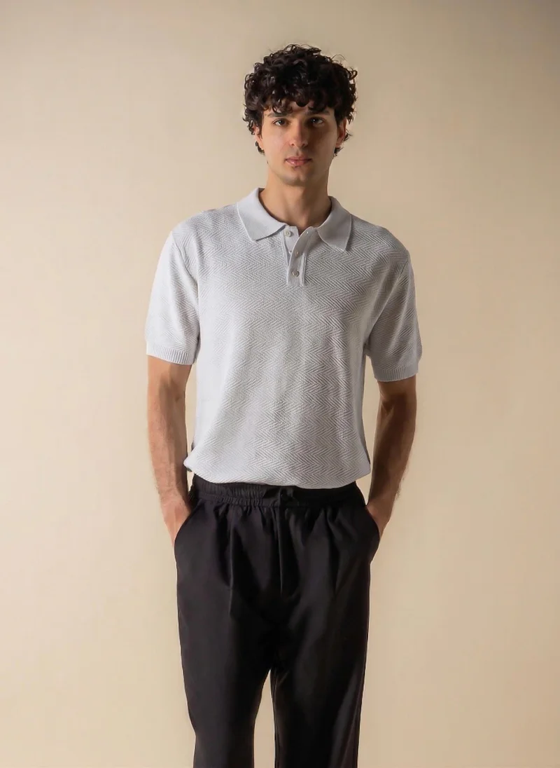 شايبس TEXTURED PATTERN POLO SHIRT