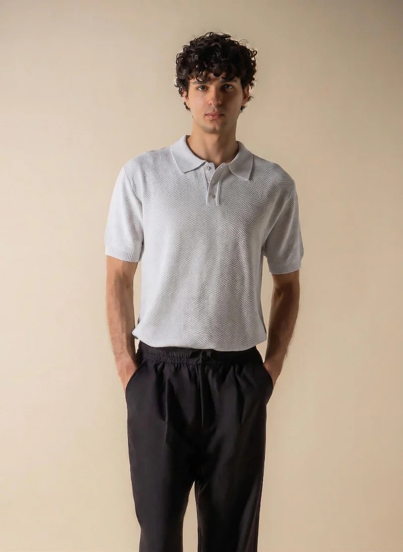 شايبس TEXTURED PATTERN POLO SHIRT
