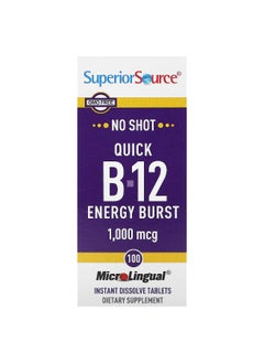 Superior Source Superior Source, Quick B-12 Energy Burst, 1,000 mcg, 100 MicroLingual Instant Dissolve Tablets  - Image 1