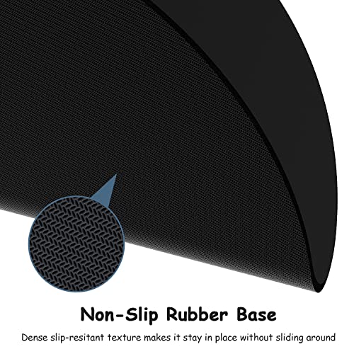 Dapesuom Small Mouse Pad, 6 x 6 Inch Thick Rubber Premium-Textured Non-Slip Portable & Washable Round Mini Mouse Mat for Women Wireless Laptops Keyboard Tray Gaming Work Computer Office Travel, Black - Image 4
