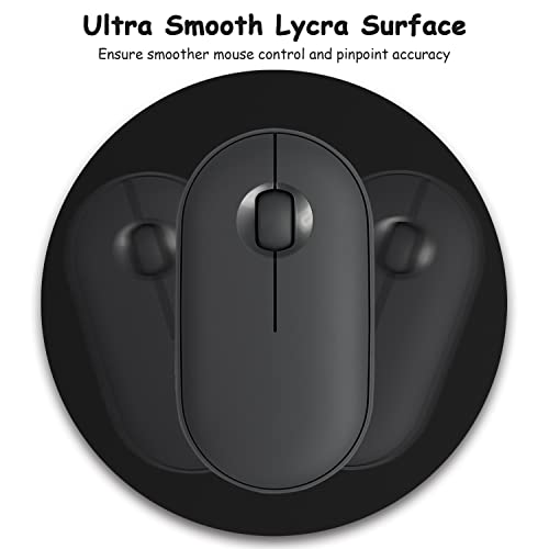 Dapesuom Small Mouse Pad, 6 x 6 Inch Thick Rubber Premium-Textured Non-Slip Portable & Washable Round Mini Mouse Mat for Women Wireless Laptops Keyboard Tray Gaming Work Computer Office Travel, Black - Image 3
