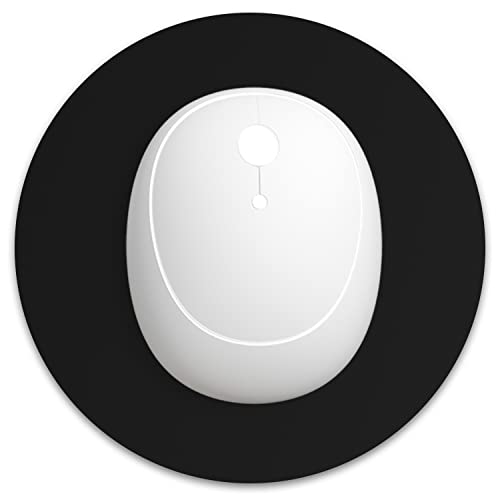 Dapesuom Small Mouse Pad, 6 x 6 Inch Thick Rubber Premium-Textured Non-Slip Portable & Washable Round Mini Mouse Mat for Women Wireless Laptops Keyboard Tray Gaming Work Computer Office Travel, Black - Image 1