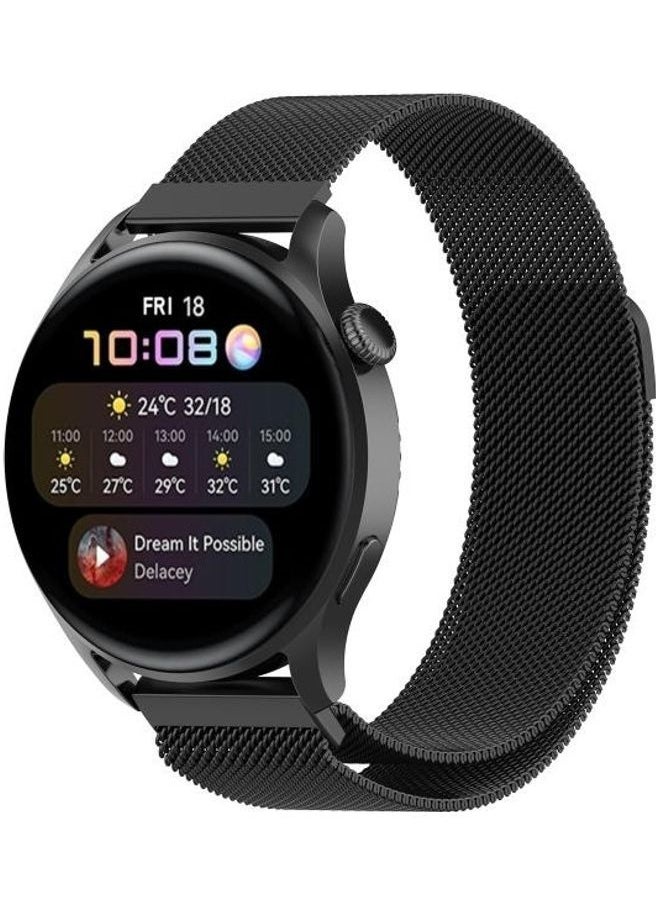 NIBEMINENT - Milanese Loop Replacement Strap Watchband For Huawei Watch 3 / Pro 22mm Black - Image 1
