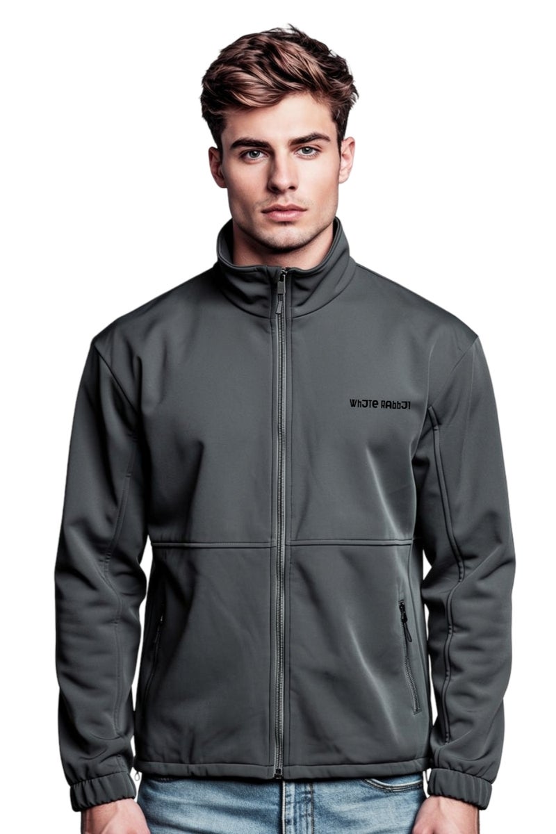 White Rabbit Men’s Softshell Water-Resistant Jacket – Windproof Lightweight Design with Full Zipper - Image 3