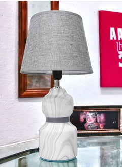 Premium Ceramic Table Lamp Stylish Home Décor with Elegant Illumination with Fabric Shade 36x20x15cm Grey - pzsku/Z9B39652378D23AD7E618Z/45/_/1712310612/ffaedbed-9553-4df2-8492-1421a51aad95