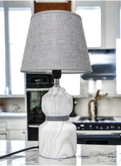 Premium Ceramic Table Lamp Stylish Home Décor with Elegant Illumination with Fabric Shade 36x20x15cm Grey - pzsku/Z9B39652378D23AD7E618Z/45/_/1712310813/3292cdd9-328e-4639-b182-9f15a229b923