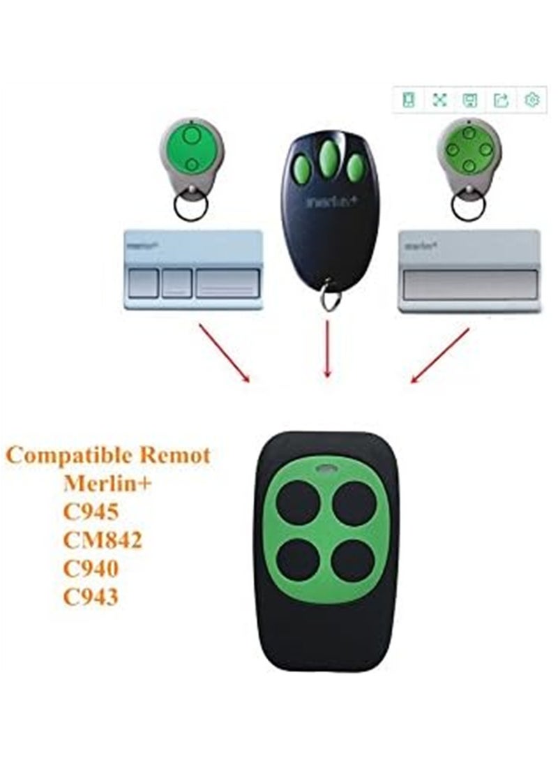 Generic - Universal Garage Door Remote Garage Remote Gate Opener Remote Universal Gate Remote Control Homelink Remote Programmable Learning Garage Door Remote Multi Frequency 280MHZ-868MHZ (Green) - Image 1