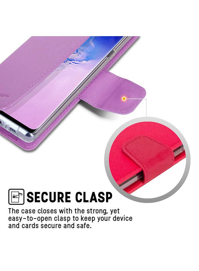 NIBEMINENT Leather Protective Case Cover For Samsung Galaxy Note 10 Purple - Image 2