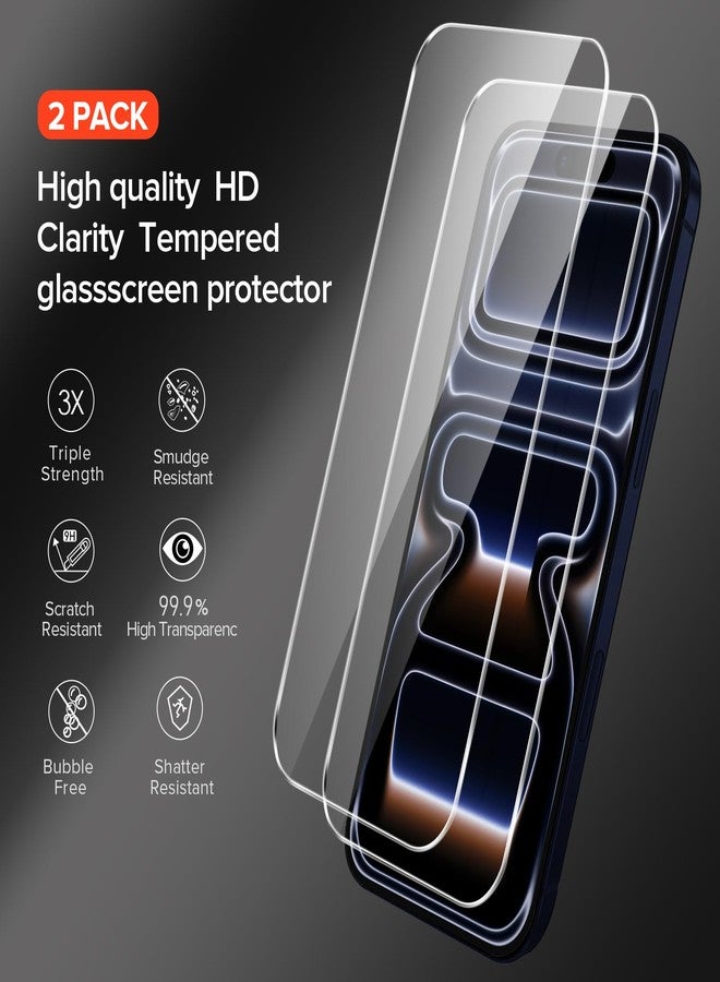 إيفولير جراب إيفولر الشفاف متوافق مع آيفون 17 برو ماكس 6.9 بوصة، جراب واحد + واقيان للشاشة من الزجاج المقوى، غطاء هاتف نحيف مقاوم للصدمات والخدوش، مقاوم للاصفرار، بتصميم عسكري - أسود - Image 4