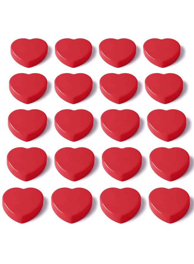 PYJLBX 20pcs Heart Fridge Magnets - Heavy Duty Refrigerator Magnets for Whiteboard & Metal Surfaces - Cute Mini Decorative Magnet, Small Strong Magnets for Home Office Classroom Kitchen Locker (Red) - Image 1