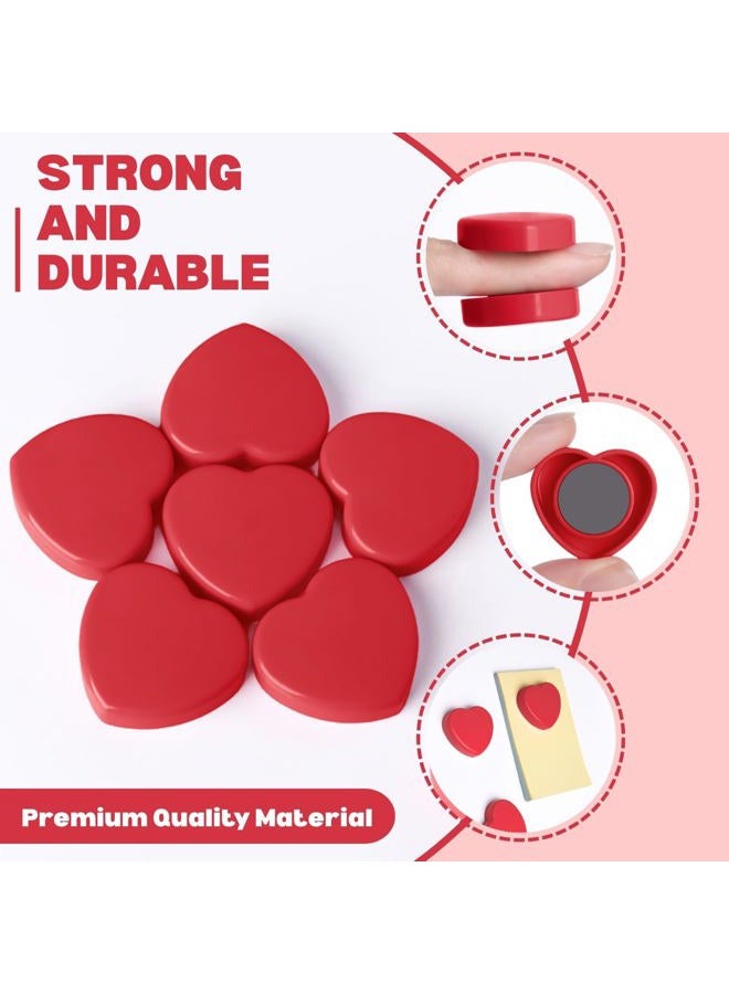 PYJLBX 20pcs Heart Fridge Magnets - Heavy Duty Refrigerator Magnets for Whiteboard & Metal Surfaces - Cute Mini Decorative Magnet, Small Strong Magnets for Home Office Classroom Kitchen Locker (Red) - Image 3