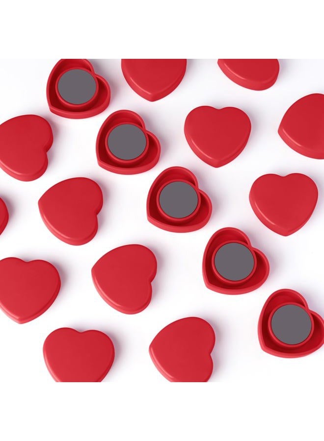 PYJLBX 20pcs Heart Fridge Magnets - Heavy Duty Refrigerator Magnets for Whiteboard & Metal Surfaces - Cute Mini Decorative Magnet, Small Strong Magnets for Home Office Classroom Kitchen Locker (Red) - Image 2