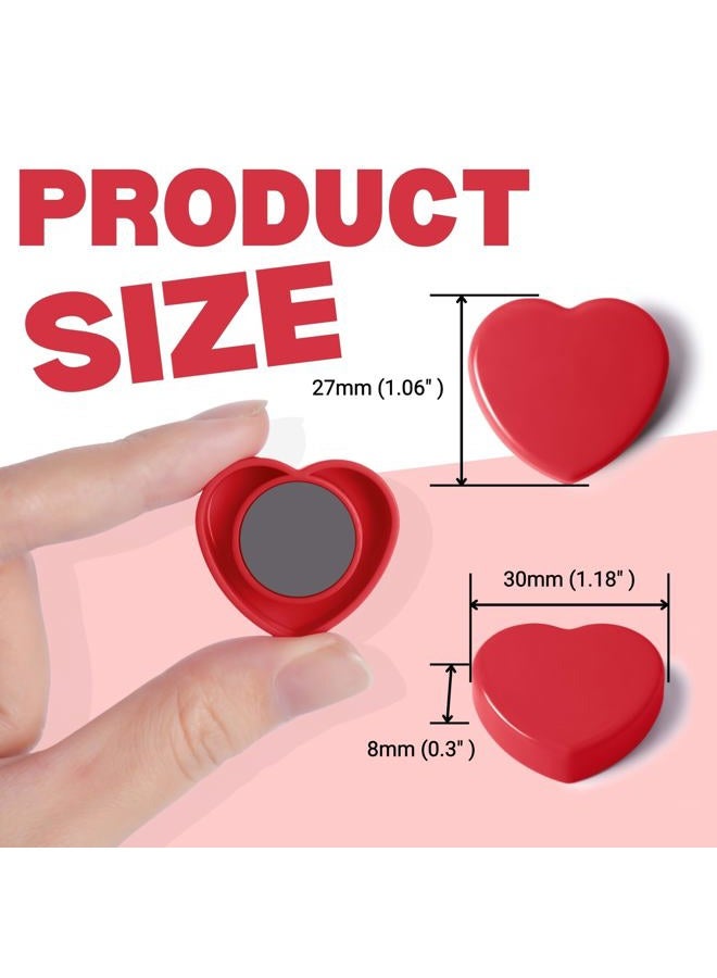 PYJLBX 20pcs Heart Fridge Magnets - Heavy Duty Refrigerator Magnets for Whiteboard & Metal Surfaces - Cute Mini Decorative Magnet, Small Strong Magnets for Home Office Classroom Kitchen Locker (Red) - Image 4