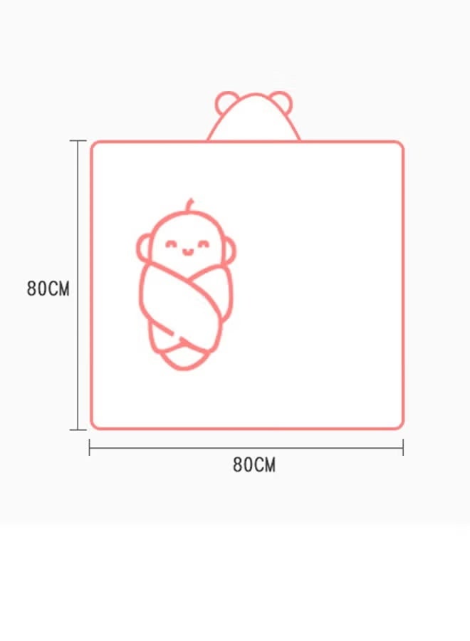 بطانية أطفال 80×80 سم، منشفة حمام للأطفال حديثي الولادة من الصوف المرجاني، منشفة حمام فائقة النعومة والامتصاص للأطفال الصغار للأولاد والبنات، بطانية قماط للأطفال الرضع، منشفة حمام ملفوفة للأطفال للاستخدام في المنزل والسباحة والسفر (لون الأيل البني) - Image 2