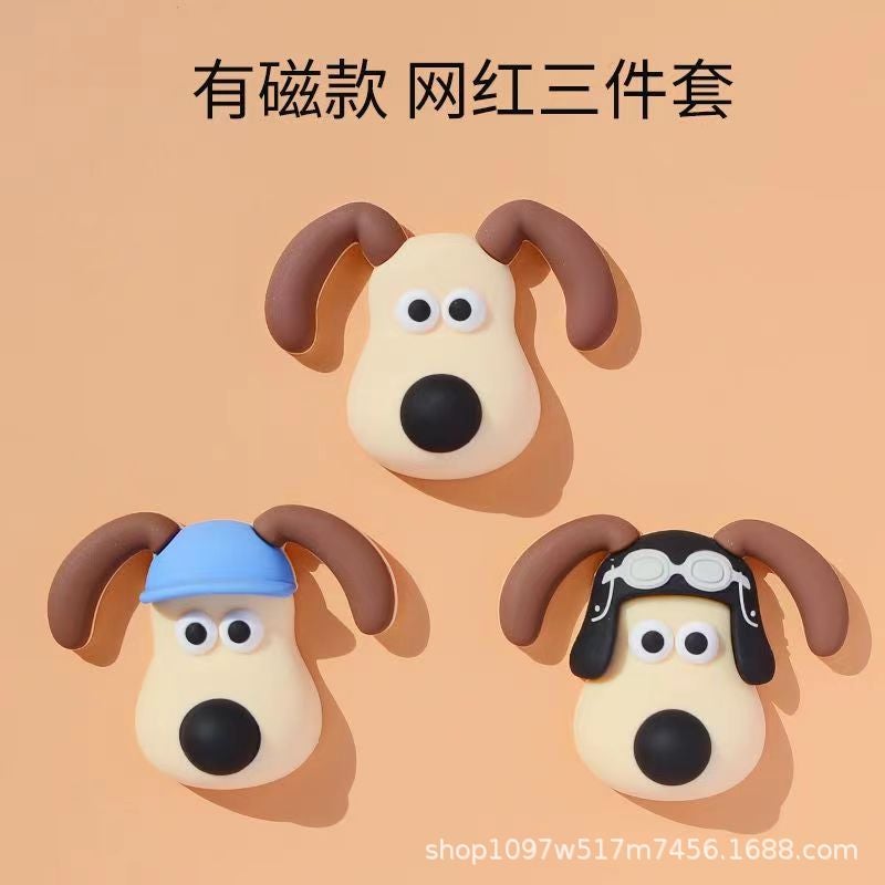 Internet Celebrity Repair Dog Refrigerator Magnet Decorative Message Board Cartoon Ins Creative Big-Eared Dog Stereo Sticker Cute Diy Water Cup Sticker - Image 1