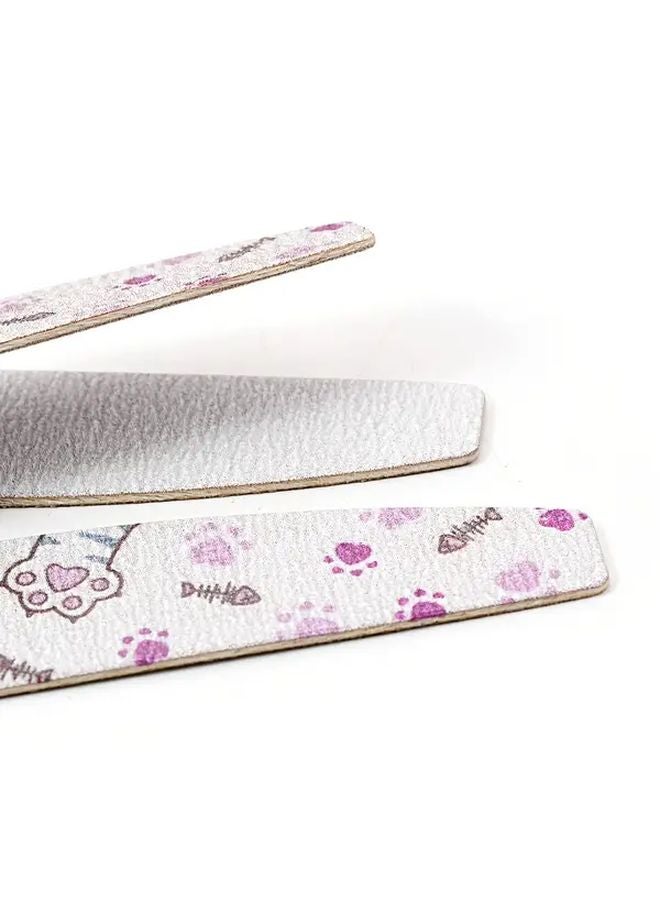 15 قطعة من مبردات الأظافر بمخالب وردية قابلة للغسيل ومتعددة الألوان ومتينة 100 180 حبيبات ورق صنفرة لعمل مانيكير وباديكير بشكل نصف قمر بمقبض خشبي - Image 4