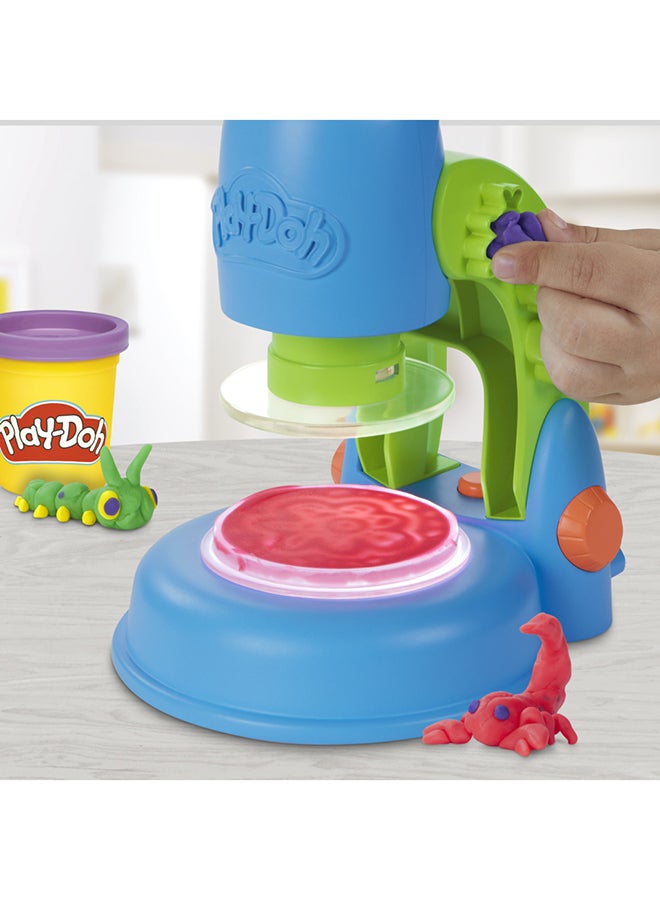 Play-Doh مجهر بلاي دو لايت آند لوك للأطفال من 3 سنوات وما فوق، ألعاب إلكترونية لرياض الأطفال للبنات والأولاد، 9 ملحقات و5 ألوان - Image 3