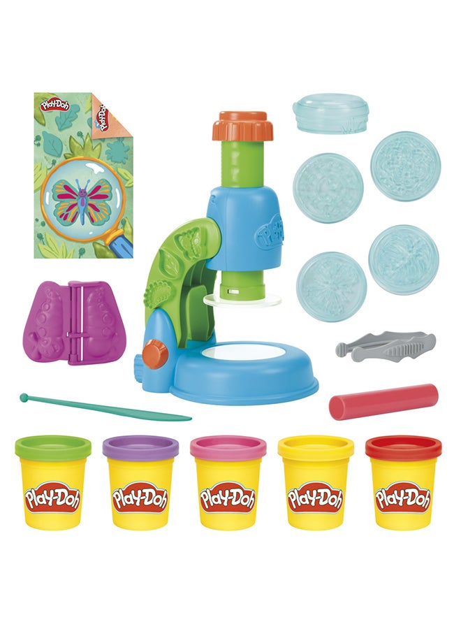 Play-Doh مجهر بلاي دو لايت آند لوك للأطفال من 3 سنوات وما فوق، ألعاب إلكترونية لرياض الأطفال للبنات والأولاد، 9 ملحقات و5 ألوان - Image 1