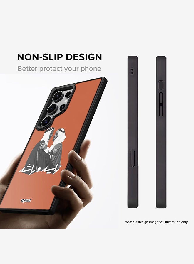 Stylizedd Cover for Samsung Galaxy S25 Ultra Case, Rugged Black Slim fit Soft Flexible Anti Drop TPU Gel Thin Protective Phone Cases- Sheikh Zayed And Sheikh Rashid, Orange - Image 5