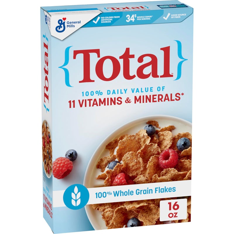 Total Breakfast Cereal, 100% Daily Value of 11 Vitamins and Minerals, Whole Grain Cereal, 16 oz - Image 1