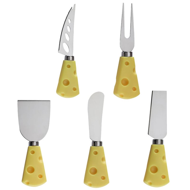 Stainless Steel Cheese Knives Set 5pcs with Fork Slicer for Charcuterie Board Kitchen - Image 2