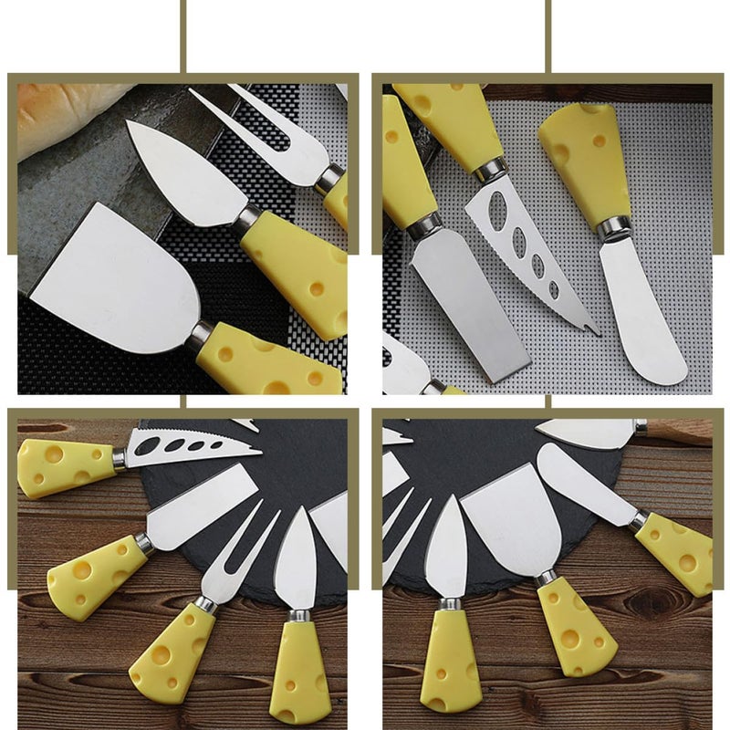 Stainless Steel Cheese Knives Set 5pcs with Fork Slicer for Charcuterie Board Kitchen - Image 4