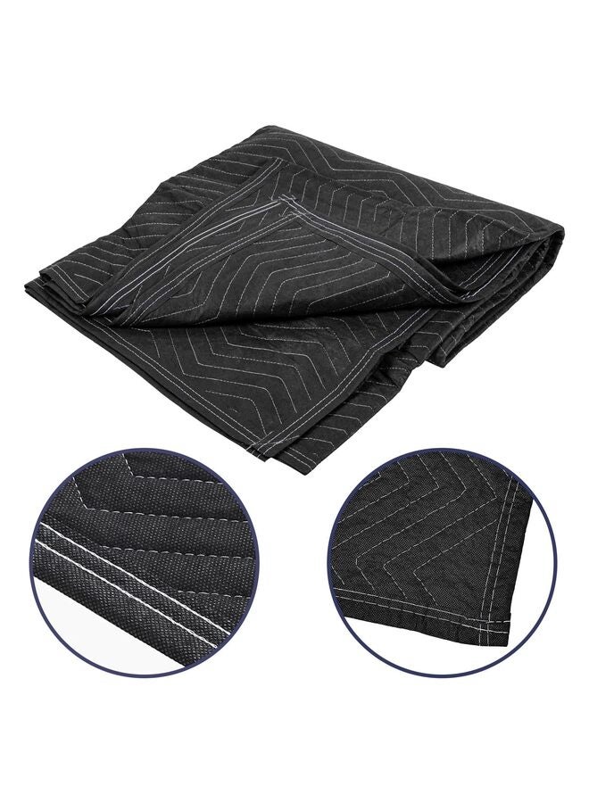 2 Pack Moving Blankets, 40x 70 Inches Heavy Duty Packing Blankets For Protecting Furniture Moves Storage, Professional Quilted Wrapping & Shipping Pads-Black - Image 3