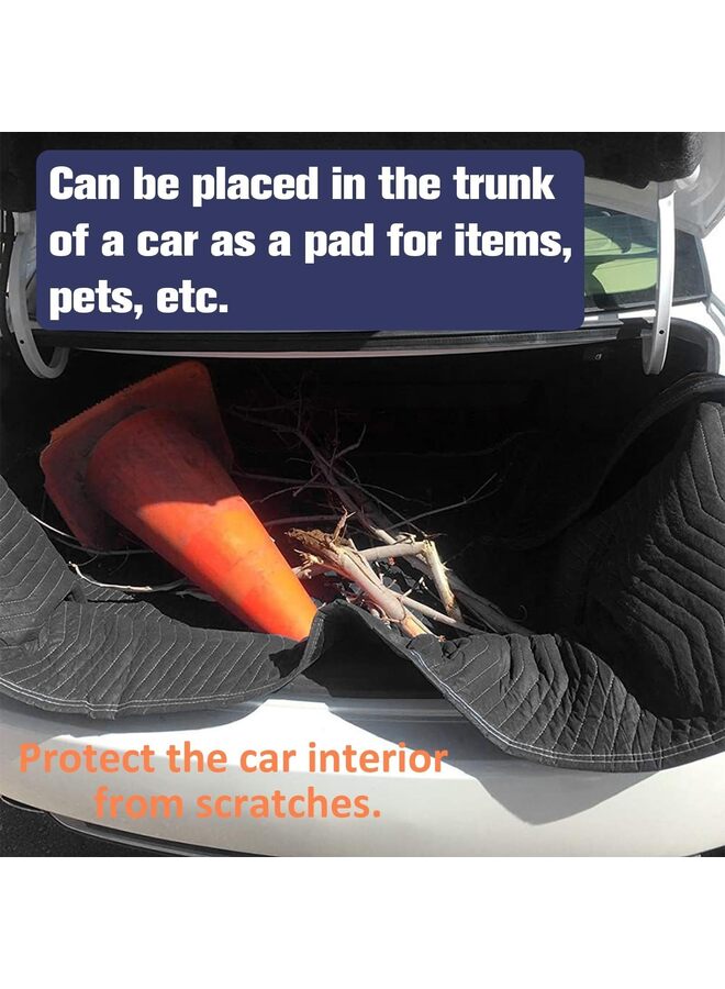 2 Pack Moving Blankets, 40x 70 Inches Heavy Duty Packing Blankets For Protecting Furniture Moves Storage, Professional Quilted Wrapping & Shipping Pads-Black - Image 4