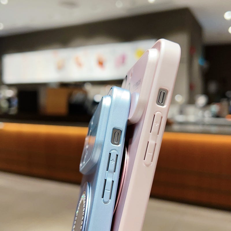 HuHa Case Cover For iPhone 14 Pro Large Window Diamond Magnifier Magnetic Phone Case(Purple) - Image 5