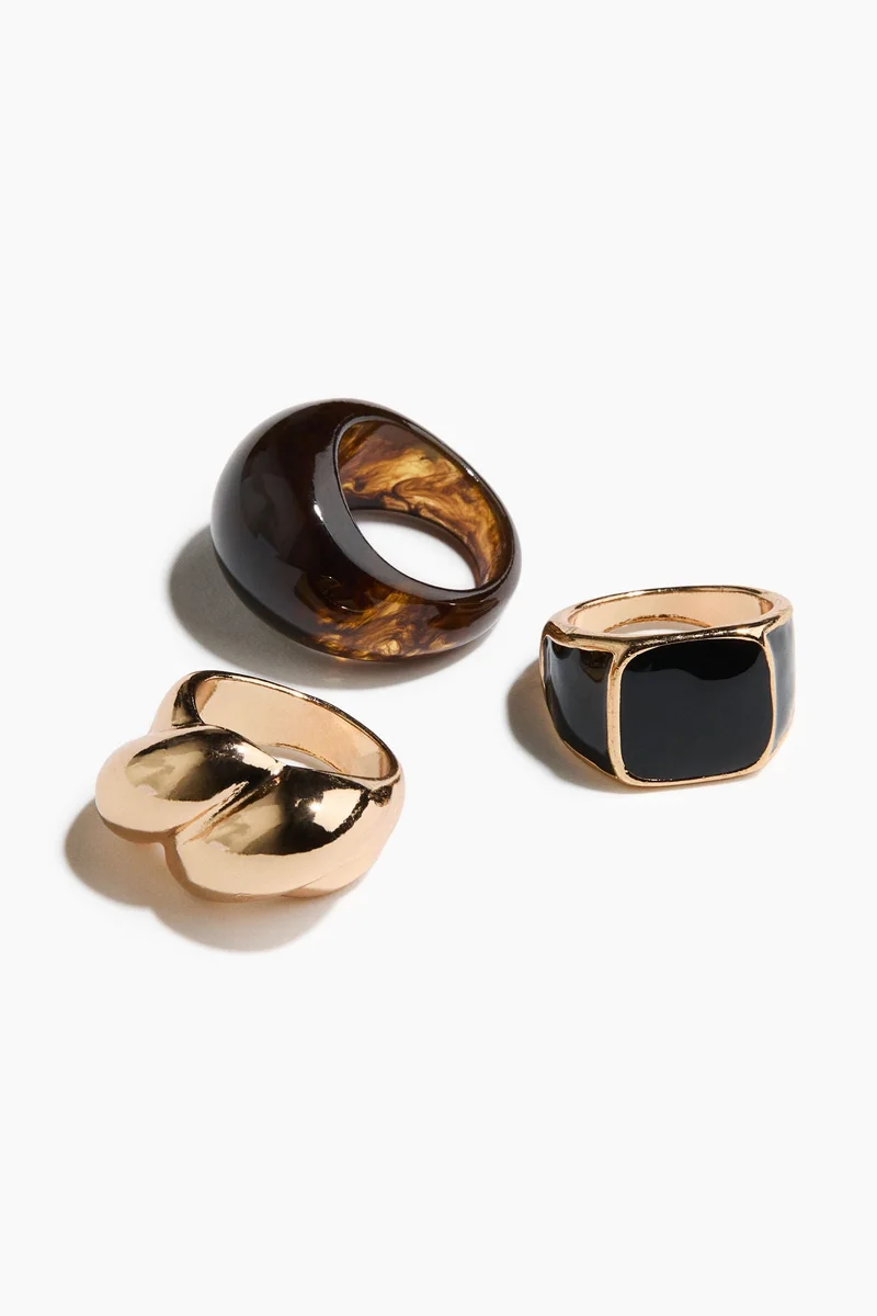 H&M  3-pack chunky rings for Women | Best Price UAE