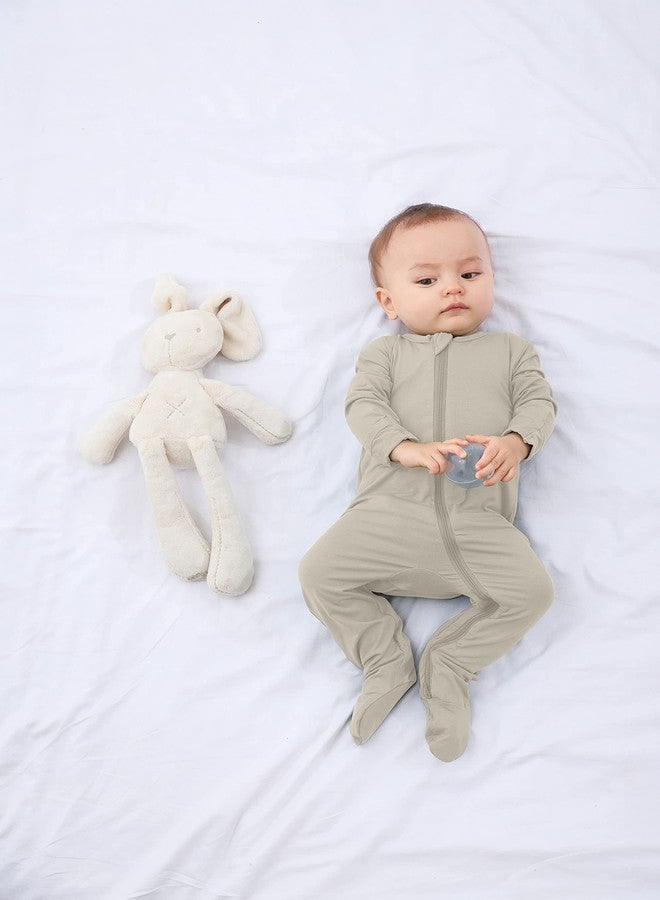 GUISBY 4-Pack Baby Boys Girls Zip-Front Sleeper Pajamas, Footed Sleep 'n Play 6-12 Months - Image 5
