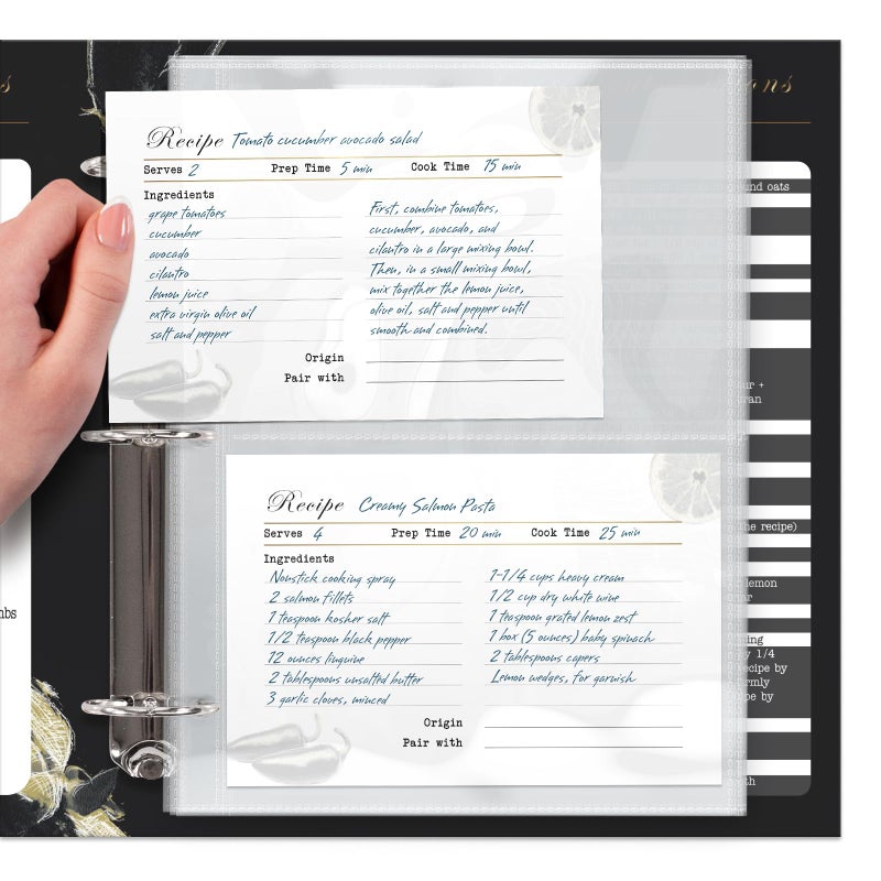 CraftSaints Half Letter 4X6 For 8.5X9.5 Pack Of 25 Binders Recipe Card Sleeves Protectors  Recipe Book Page Refill Sheets  2 Pocket Index Card Protectors  Crystal Clear Recipe Cards Covers - Image 1